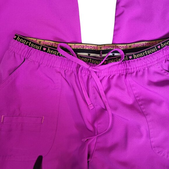 HEART & SOUL - Bright Pink Women's Medical Scrubs Super Soft Size Medium - Picture 6 of 8